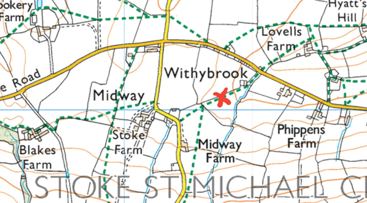 Midway Farm, Stoke St Michael, Somerset, animal snare map