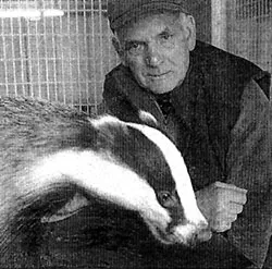 Ken Wood with a rescued badger